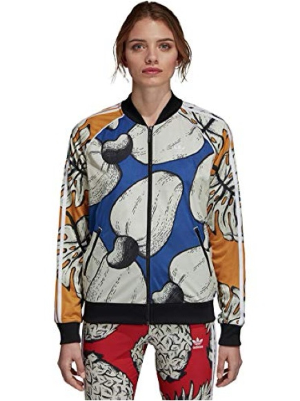 adidas x Rio Bomber Jacket - Blue/White/Tan - Picture 3 of 11